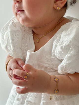 Daisy purple earring and necklace