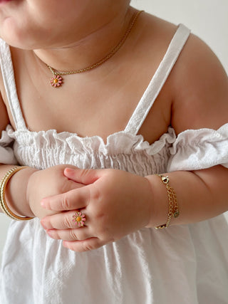 Daisy pink earring and necklace