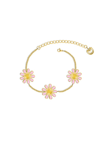 Daisy gold pink bracelet