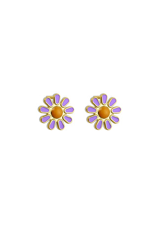 Daisy purple earring and necklace